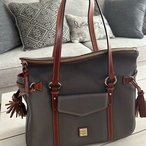 Dooney & Bourke Pebble Leather Smith Shoulder Bag- Elephant